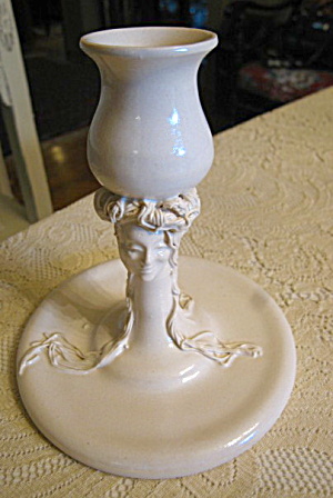 Art Pottery Candleholder Signed