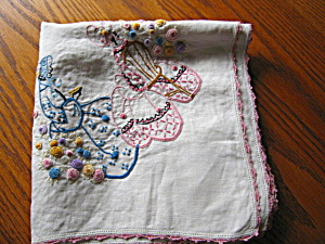 Embroidered Colonial Ladies Tablecloth
