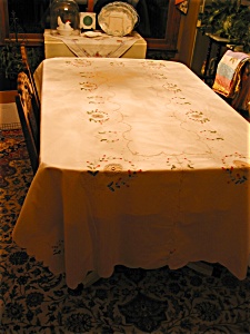 Large Rectangular Embroidered Tablecloth
