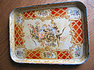 Vintage Oriental Paper Mache Tea Tray