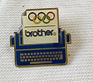Brother Typewriter Olympic Games Pin