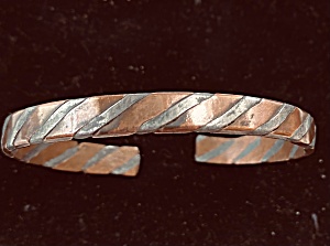 Vintage Copper And Silver Bangle Bracelet