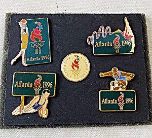 Collection Five Olympic Games Pins & Display