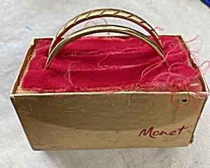 Two Monet Goldtone Monet Bangle In Gift Box