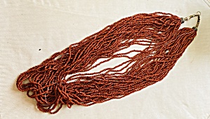 Deep Maroon Vintage Seed Necklace