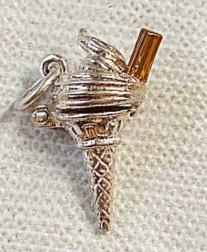 Vintage Opening Sterling Silver Ice Cream Cone Charm