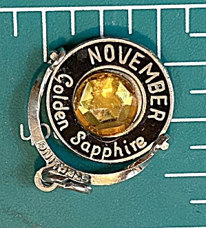 Vintage Sterling Silver November Rotation Charm