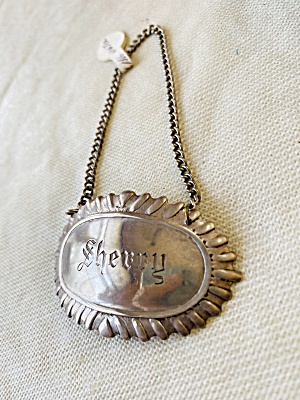 Vintage Sterling &#147;sherry&#148; Hanging Label