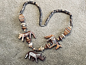 Vintage Wooden African Animals &#129427; Necklace