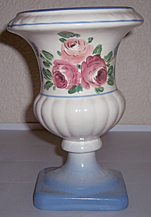 Camark Pottery Rose Decorated 8&quot; Footed Vase