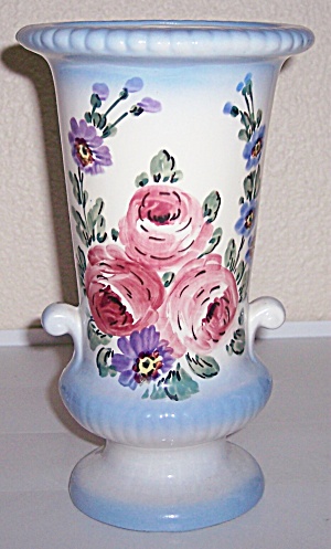 Camark Pottery Floral Decorated 9&quot; Vase
