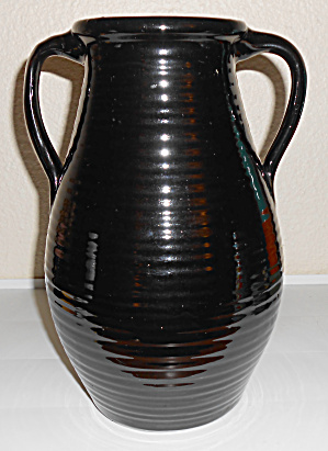 Zanesville Stoneware Pottery Company Black Ring Handled