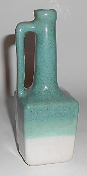 Zanesville Stoneware Pottery Green/white Perfume Bottle
