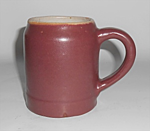 Zanesville Stoneware Pottery Matte Rose/white Beer Mug