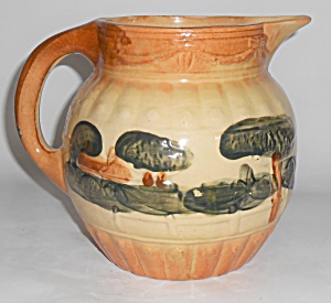 Roseville Pottery Early Landscape Decorated Pitcher