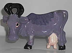 Brayton Laguna Pottery Purple Cow Figurine Planter