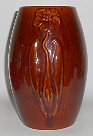 Zanesville Stoneware Pottery Gloss Brown #101 Vase