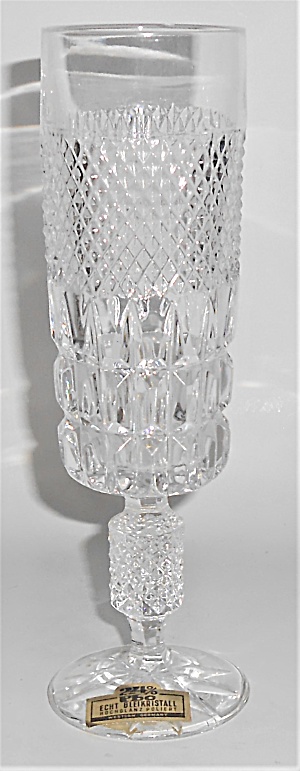 West Germany Lead Crystal Fluted Champagne Glass W/st