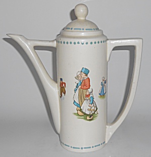 Early Roseville Art Pottery Dutch Cream Deco Coffeepot