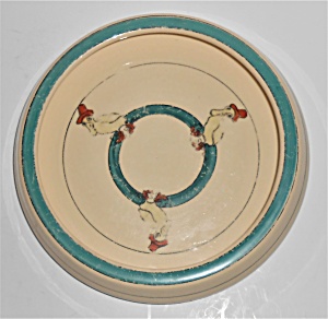 Roseville Pottery Juvenile Creamware Ducks Baby Plate/b