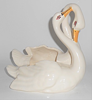 Camark Art Pottery Double Swan Planter