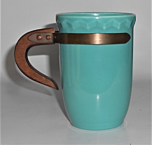 Vernon Kilns Pottery Coronado Green Tumbler W/handle