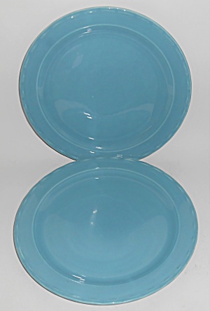 2 Vernon Kilns Pottery Coronado Turquoise Lunch Plates