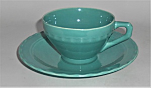 Vernon Kilns Pottery Coronado Green Cup & Saucer Set