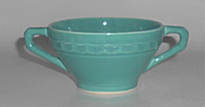 Vernon Kilns Pottery Coronado Green Angled Open Sugar