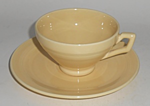 Vernon Kilns Pottery Early California Yellow Cup & Sauc