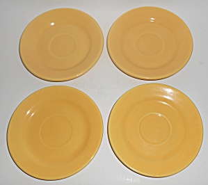 Bauer Pottery La Linda Set/4 Gloss Yellow Saucers