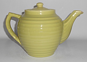 Very Rare Bauer Pottery Ring Ware Chartreuse 6-cup Teap