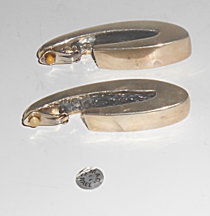 Vintage 925 Sterling Silver Israel Pair Clip-on Earring