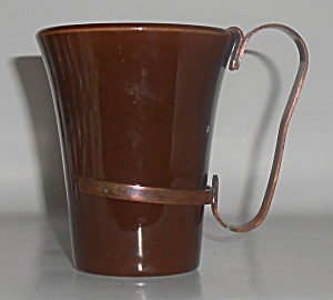 Bauer Pottery Monterey Moderne Brown Tumbler W/copper H