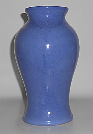 Vintage American Pottery Wheel Thrown Blue Vase