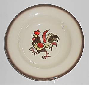 Metlox Poppy Trail Pottery Red Rooster Rimmed Soup Bowl