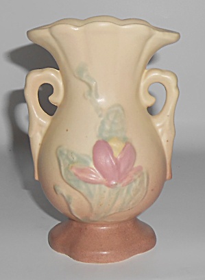 Hull Pottery Matte Magnolia #13 Twin Handle Vase