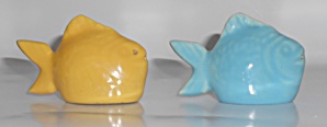 Bauer Pottery Chicken Of The Sea Turquoise & Yellow Sal