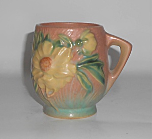 Vintage Roseville Pottery Peony 3-1/2'' Mug - Mint