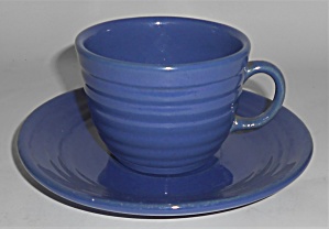 Vintage Bauer Pottery Ring Ware Cobalt Punch Cup & Sau