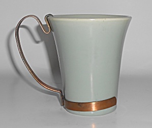 Bauer Pottery La Linda Gloss Gray Tumbler W/copper Hand