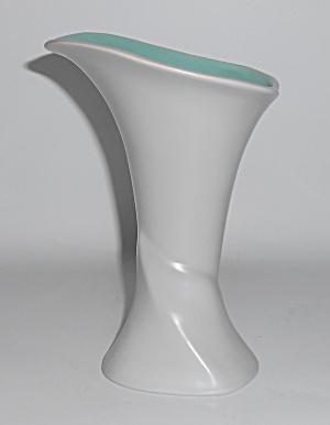 Catalina Pottery Floral Art Ware #c-333 Grey/aqua Vase