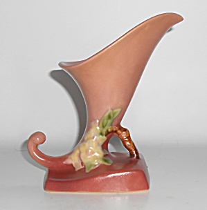 Roseville Pottery Snowberry #321-6'' Cornucopia Vase