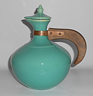 Vintage Bauer Pottery Plain Ware Jade Carafe W/cap