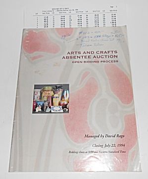 David Rago July 22, 1994 Arts & Crafts Auction New York