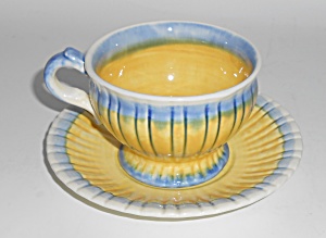 Vintage Stangl Pottery Blue Bell Cup & Saucer Set