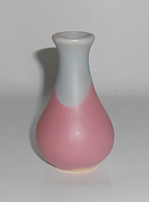 Camark Art Pottery Rose Over Green Bud Vase