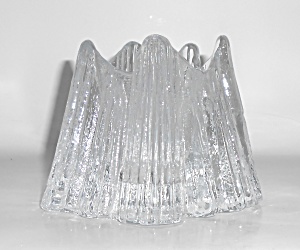 Nybro Volcano Sweden Crystal Clear Ice Glass Votive Can