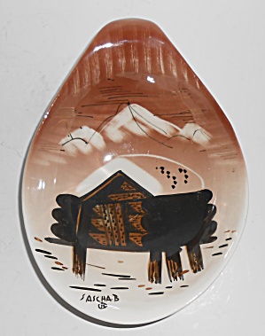 Sascha Brastoff Pottery Alaska Series Post House Bowl