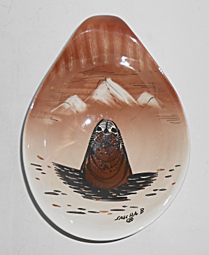 Sascha Brastoff Pottery Alaska Series Sea Lion Tab Hand